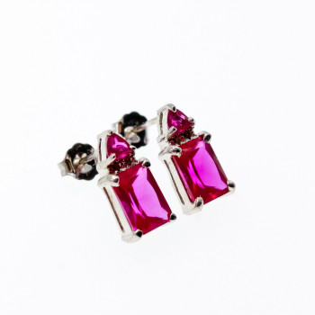 Sky Jewelry Серебряные серьги с розовым топазом Романтика