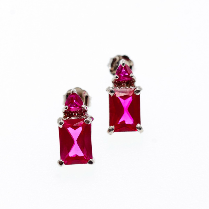 Sky Jewelry Серебряные серьги с розовым топазом Романтика