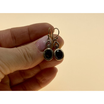 Sky Jewelry Винтажные серебряные серьги с гранатом