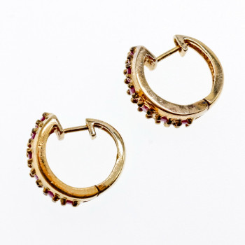 Sky Jewelry Серебряные серьги в позолоте с розовой шпинелью