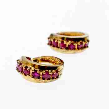 Sky Jewelry Серебряные серьги в позолоте с розовой шпинелью