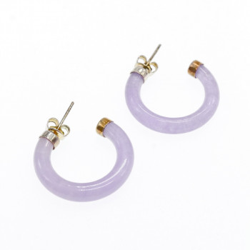 Sky Jewelry Винтажные серебряные серьги с турмалином   Лиловая радость