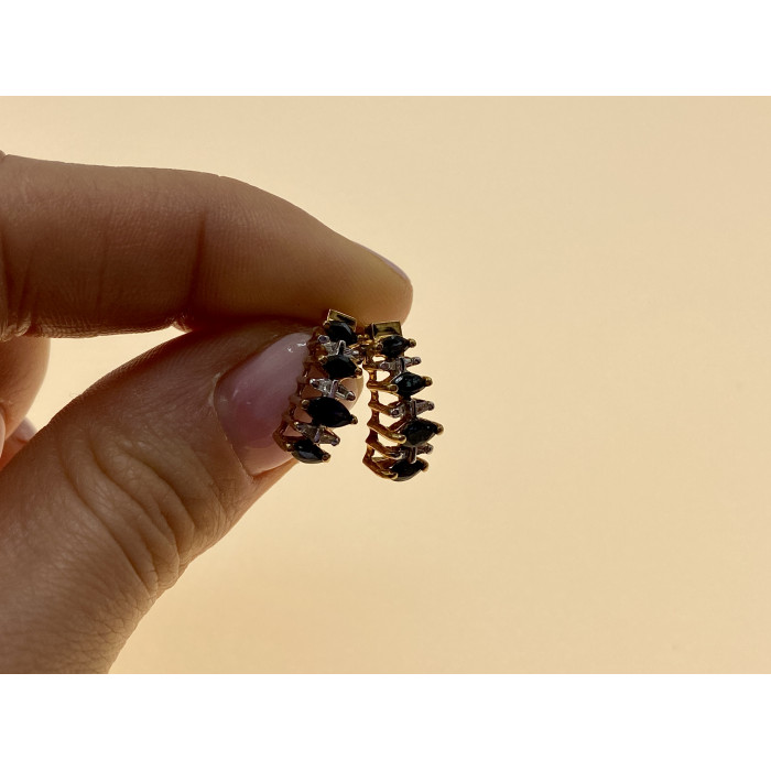 Sky Jewelry Золотые серьги с сапфирами  Грация