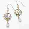 Sky Jewelry Серебряные серьги с жемчугом и эмалью  Счастье