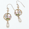 Sky Jewelry Серебряные серьги с жемчугом и эмалью  Счастье