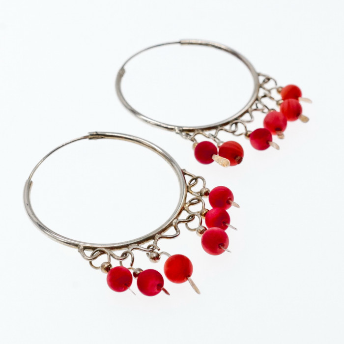 Sky Jewelry Винтажные серебряные серьги с агатом  Восток