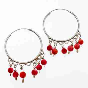Sky Jewelry Винтажные серебряные серьги с агатом  Восток