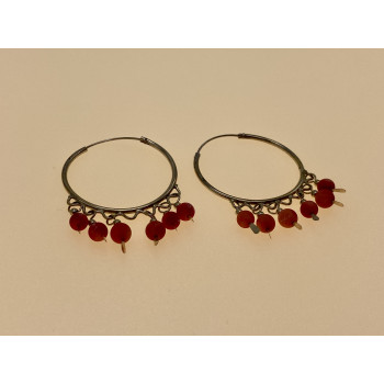 Sky Jewelry Винтажные серебряные серьги с агатом  Восток