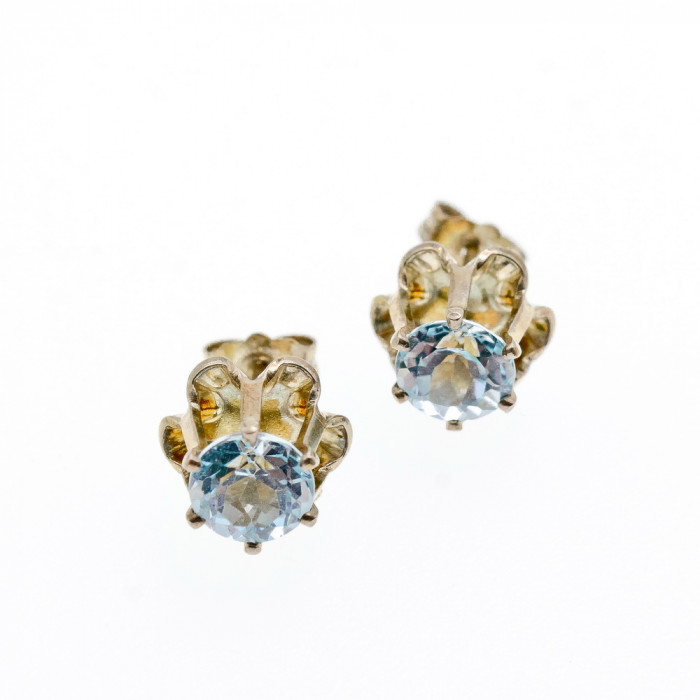 Sky Jewelry Серебряные серьги с голубой шпинелью  Счастье