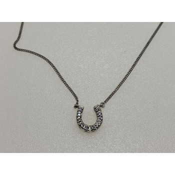 Sky Jewelry Серебряная цепочка с кулоном с фианитами  Подкова