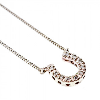 Sky Jewelry Серебряная цепочка с кулоном с фианитами  Подкова