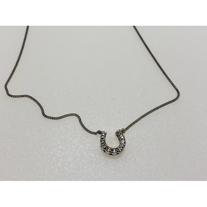 Sky Jewelry Серебряная цепочка с кулоном с фианитами  Подкова