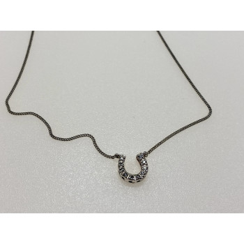 Sky Jewelry Серебряная цепочка с кулоном с фианитами  Подкова