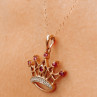 Sky Jewelry Золотая цепочка с кулоном рубин и бриллиант  Корона