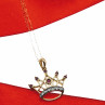 Sky Jewelry Золотая цепочка с кулоном рубин и бриллиант  Корона