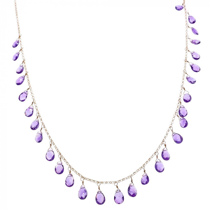 Sky Jewelry Серебряное ожерелье с ювелирным стеклом  Фантастика