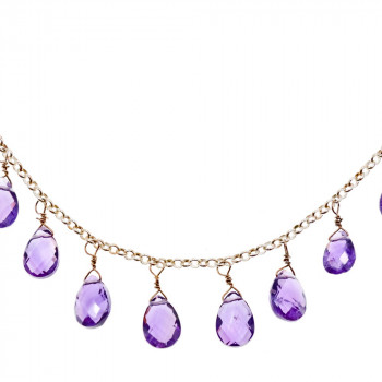 Sky Jewelry Серебряное ожерелье с ювелирным стеклом  Фантастика