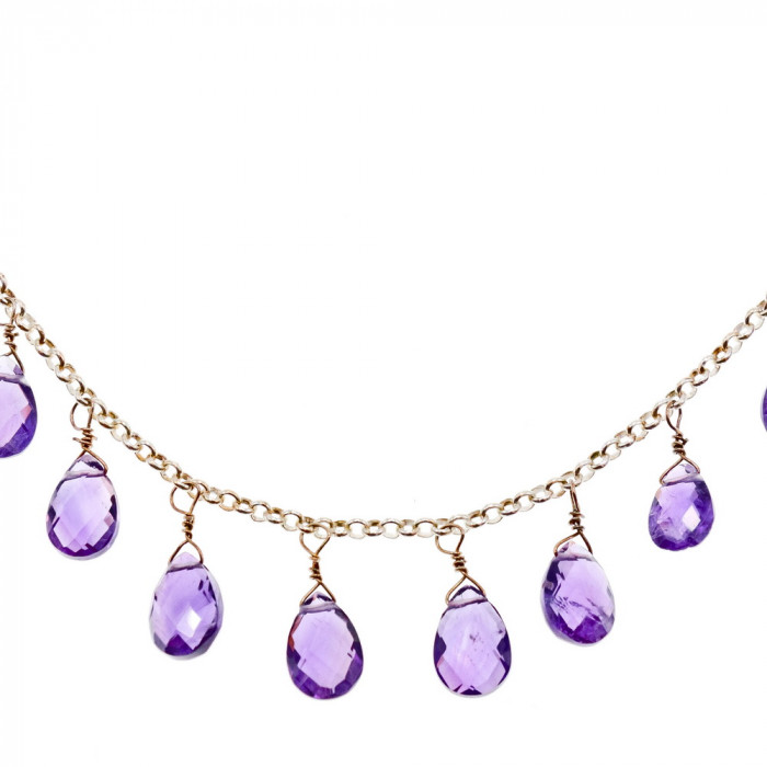 Sky Jewelry Серебряное ожерелье с ювелирным стеклом  Фантастика