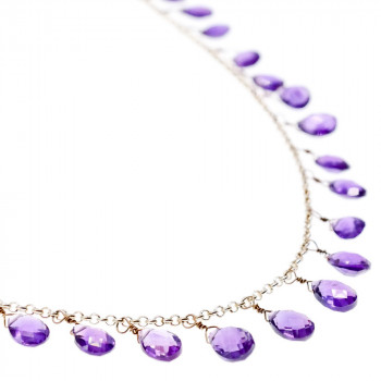 Sky Jewelry Серебряное ожерелье с ювелирным стеклом  Фантастика