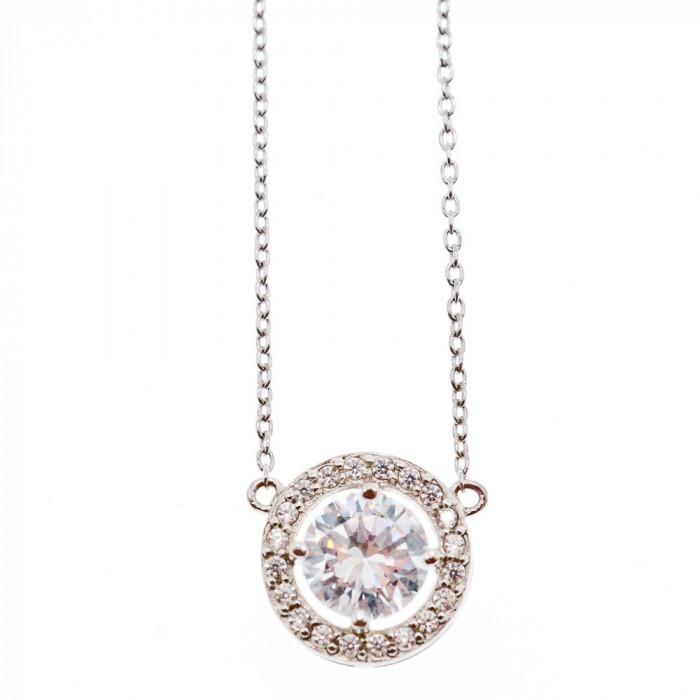 Sky Jewelry Серебряное ожерелье с фианитом  Воображение