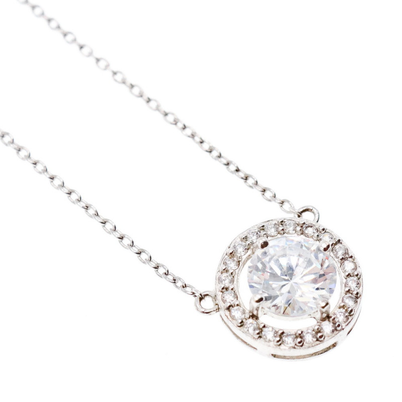 Sky Jewelry Серебряное ожерелье с фианитом  Воображение