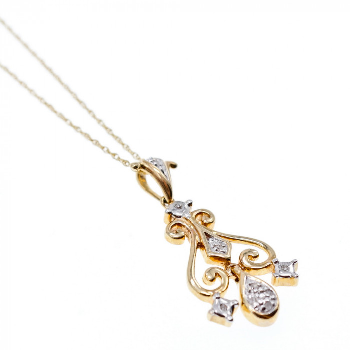 Sky Jewelry Золотая цепочка с кулоном бриллиант  Шедевр