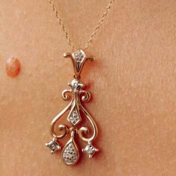 Sky Jewelry Золотая цепочка с кулоном бриллиант  Шедевр