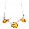 Sky Jewelry Серебряное ожерелье с янтарем  Эмоция