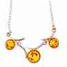 Sky Jewelry Серебряное ожерелье с янтарем  Эмоция