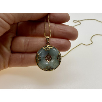 Sky Jewelry Серебряная цепочка с кулоном в позолоте с нефритом