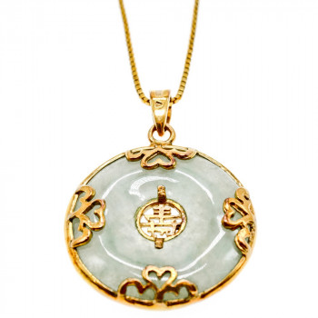 Sky Jewelry Серебряная цепочка с кулоном в позолоте с нефритом