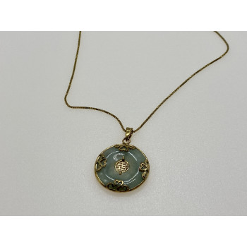 Sky Jewelry Серебряная цепочка с кулоном в позолоте с нефритом