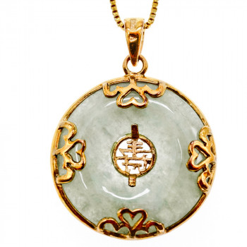 Sky Jewelry Серебряная цепочка с кулоном в позолоте с нефритом