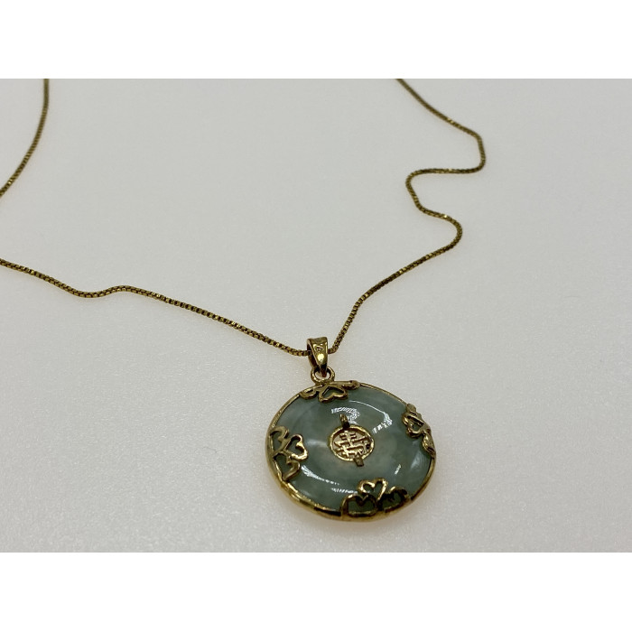 Sky Jewelry Серебряная цепочка с кулоном в позолоте с нефритом