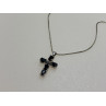 Sky Jewelry Серебряная цепочка с крестиком шпинель и бриллиант