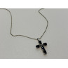 Sky Jewelry Серебряная цепочка с крестиком шпинель и бриллиант