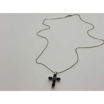 Sky Jewelry Серебряная цепочка с крестиком шпинель и бриллиант