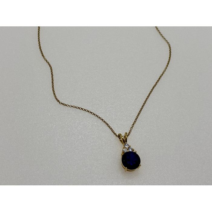 Sky Jewelry Серебряная цепочка с кулоном в позолоте шпинель и фианит