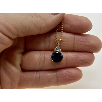 Sky Jewelry Серебряная цепочка с кулоном в позолоте шпинель и фианит