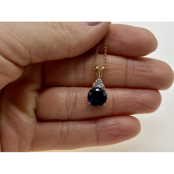 Sky Jewelry Серебряная цепочка с кулоном в позолоте шпинель и фианит