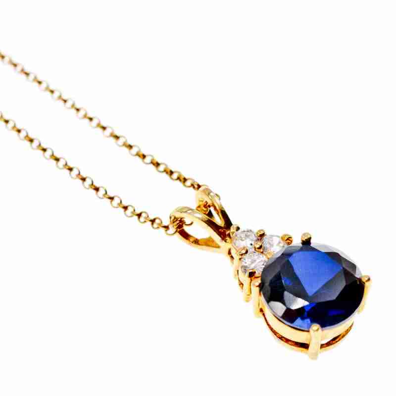 Sky Jewelry Серебряная цепочка с кулоном в позолоте шпинель и фианит