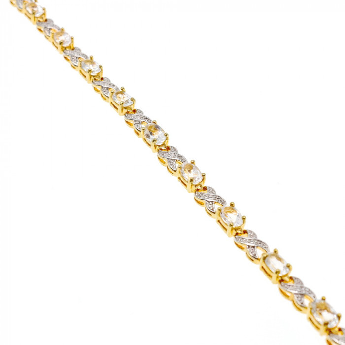 Sky Jewelry Серебряный браслет в позолоте с аквамарином Нежность