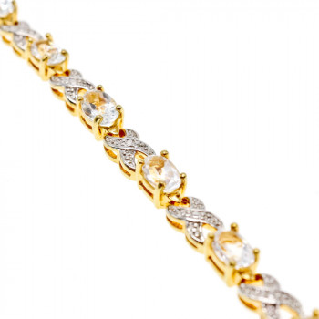 Sky Jewelry Серебряный браслет в позолоте с аквамарином Нежность