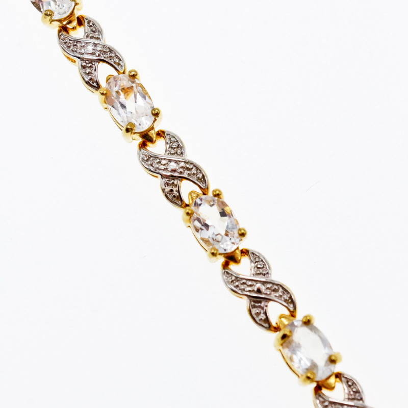 Sky Jewelry Серебряный браслет в позолоте с аквамарином Нежность