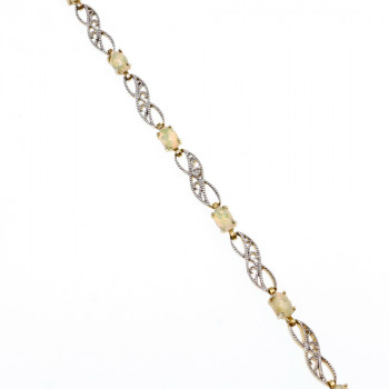 Sky Jewelry Серебряный браслет с опалом и бриллиантом