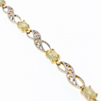 Sky Jewelry Серебряный браслет с опалом и бриллиантом