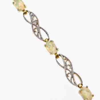 Sky Jewelry Серебряный браслет с опалом и бриллиантом