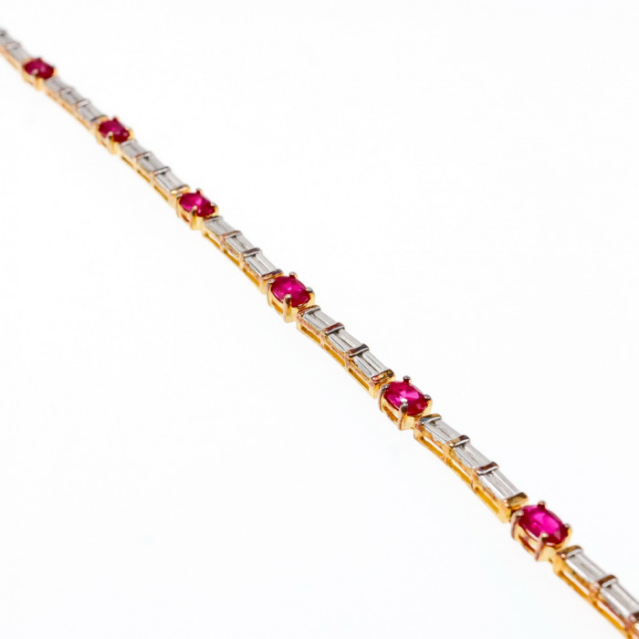 Sky Jewelry Серебряный браслет в позолоте со шпинелью и фианитом  Романтика