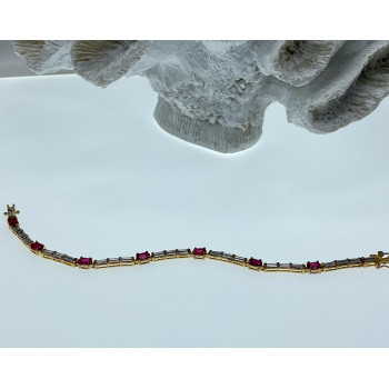 Sky Jewelry Серебряный браслет в позолоте со шпинелью и фианитом  Романтика