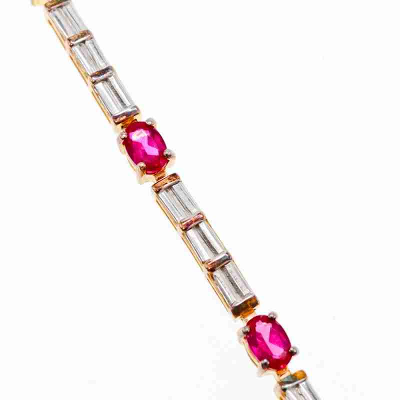 Sky Jewelry Серебряный браслет в позолоте со шпинелью и фианитом  Романтика